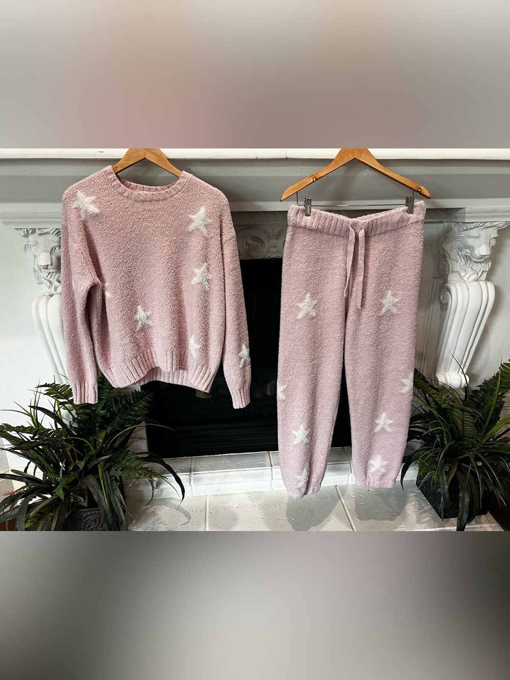 Splendid Pink Star Knit Loungewear Set